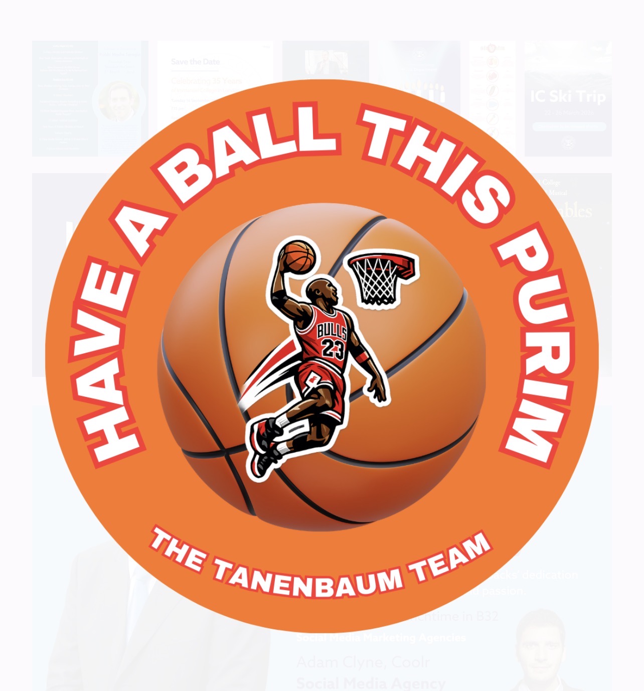Purim basketball sticker