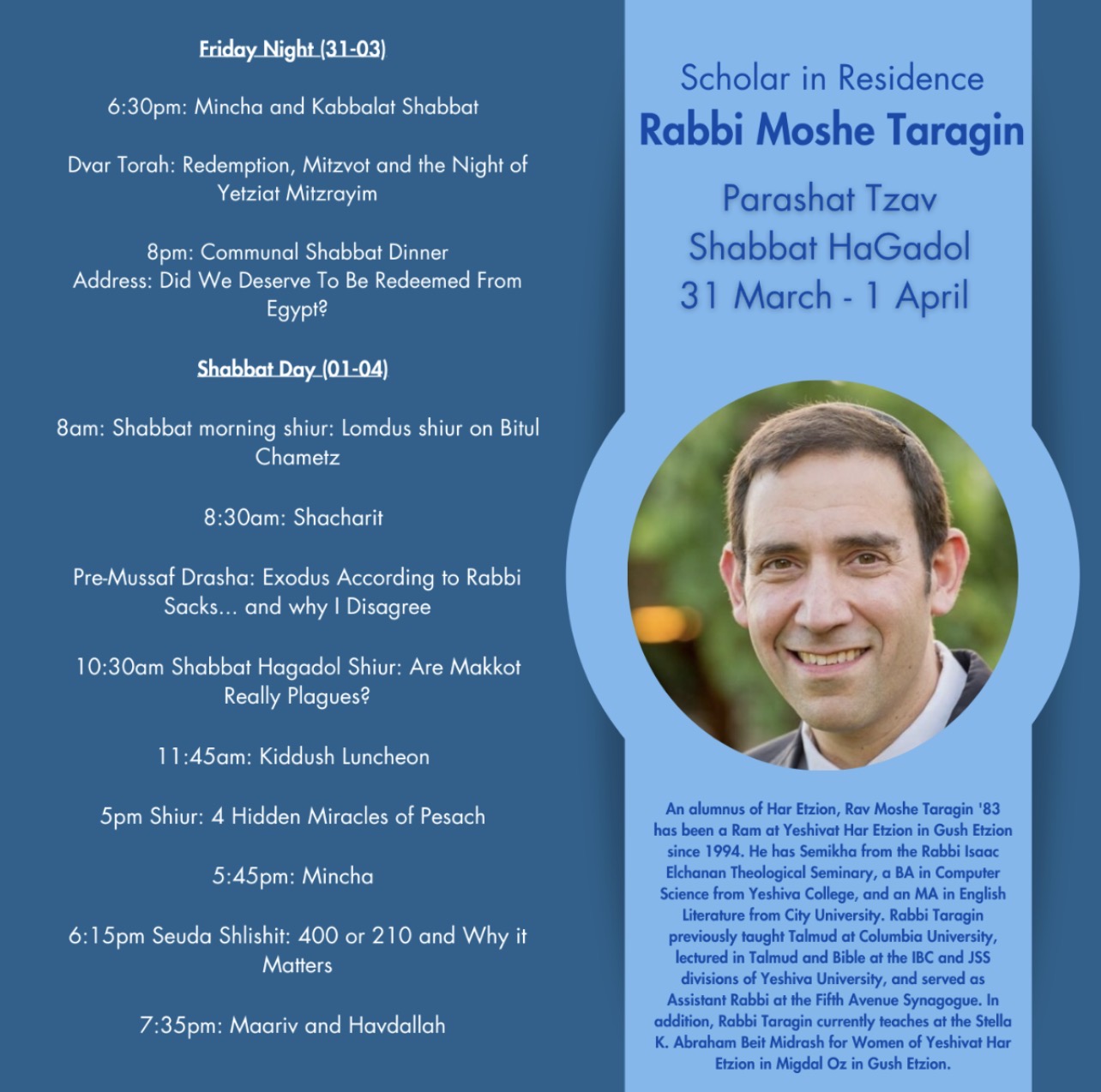 Rabbi Moshe Taragin poster