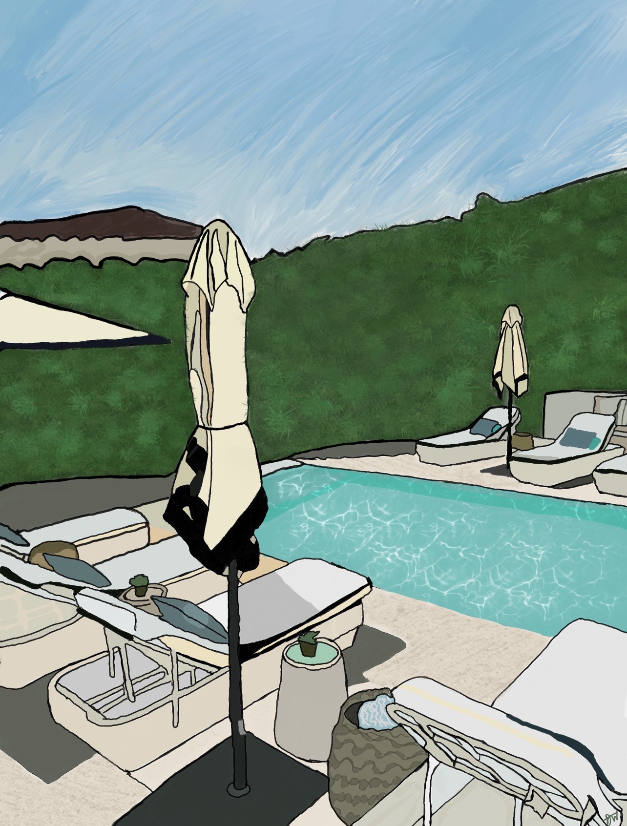 Poolside scene