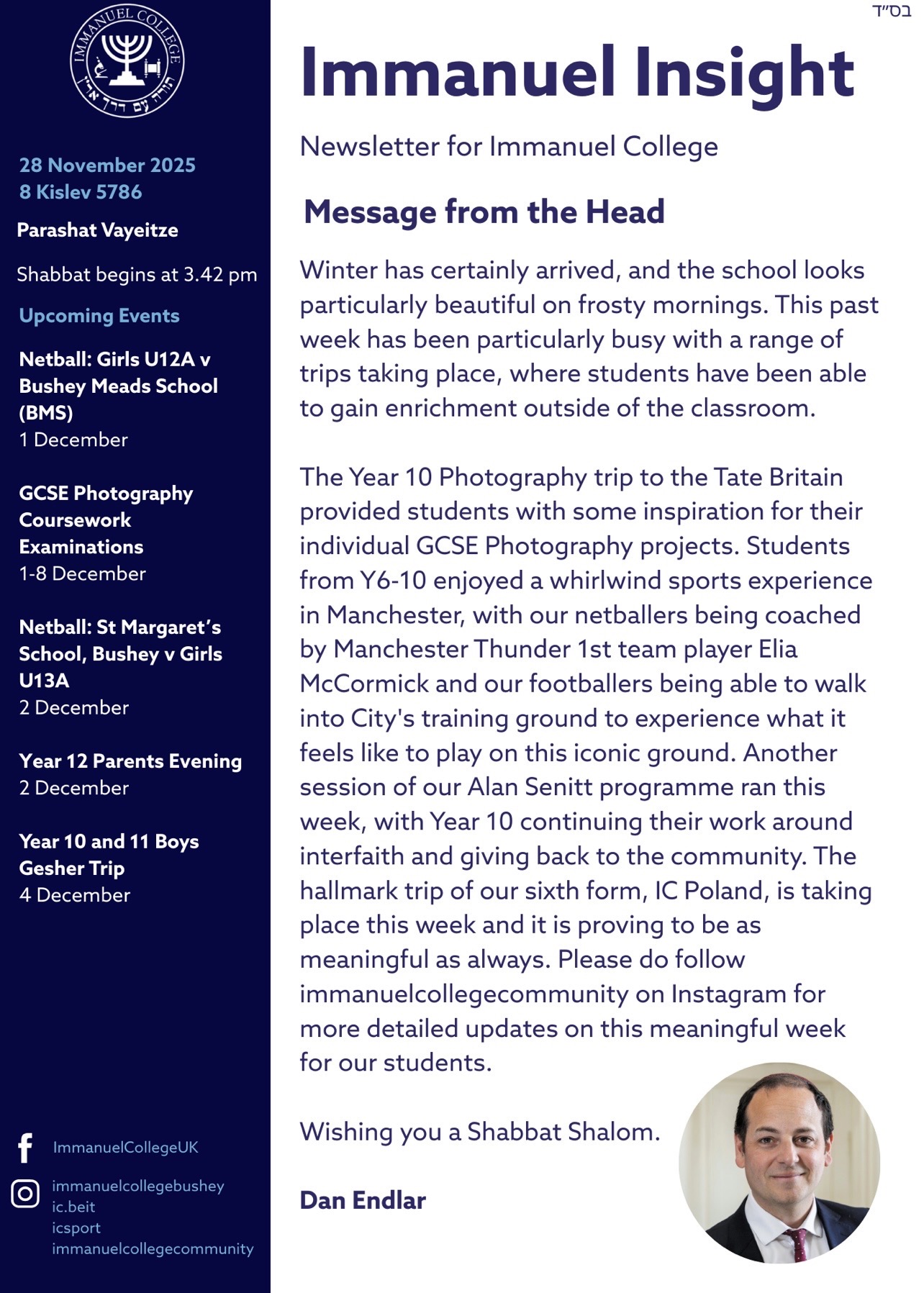 Immanuel Insight newsletter