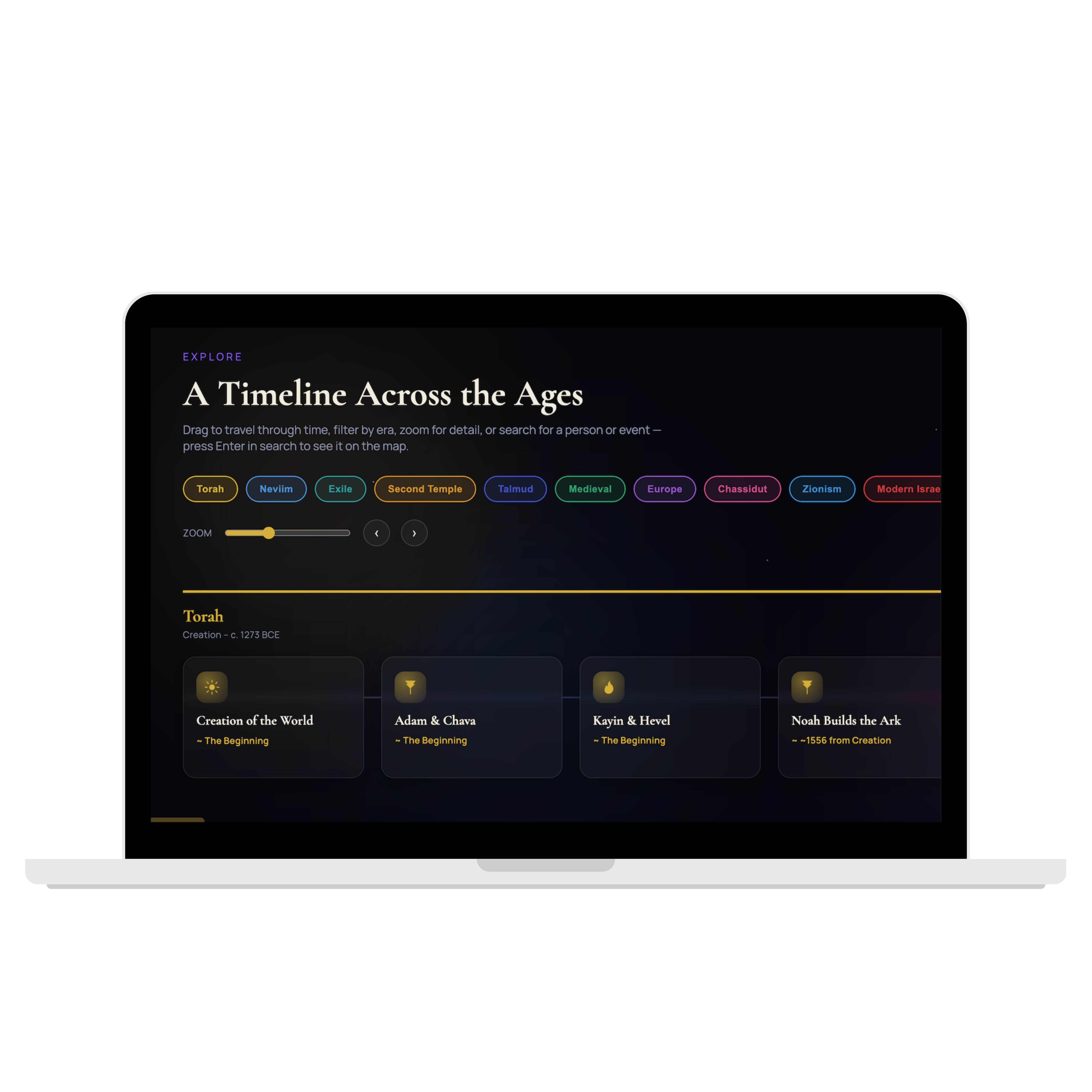Interactive Torah timeline website